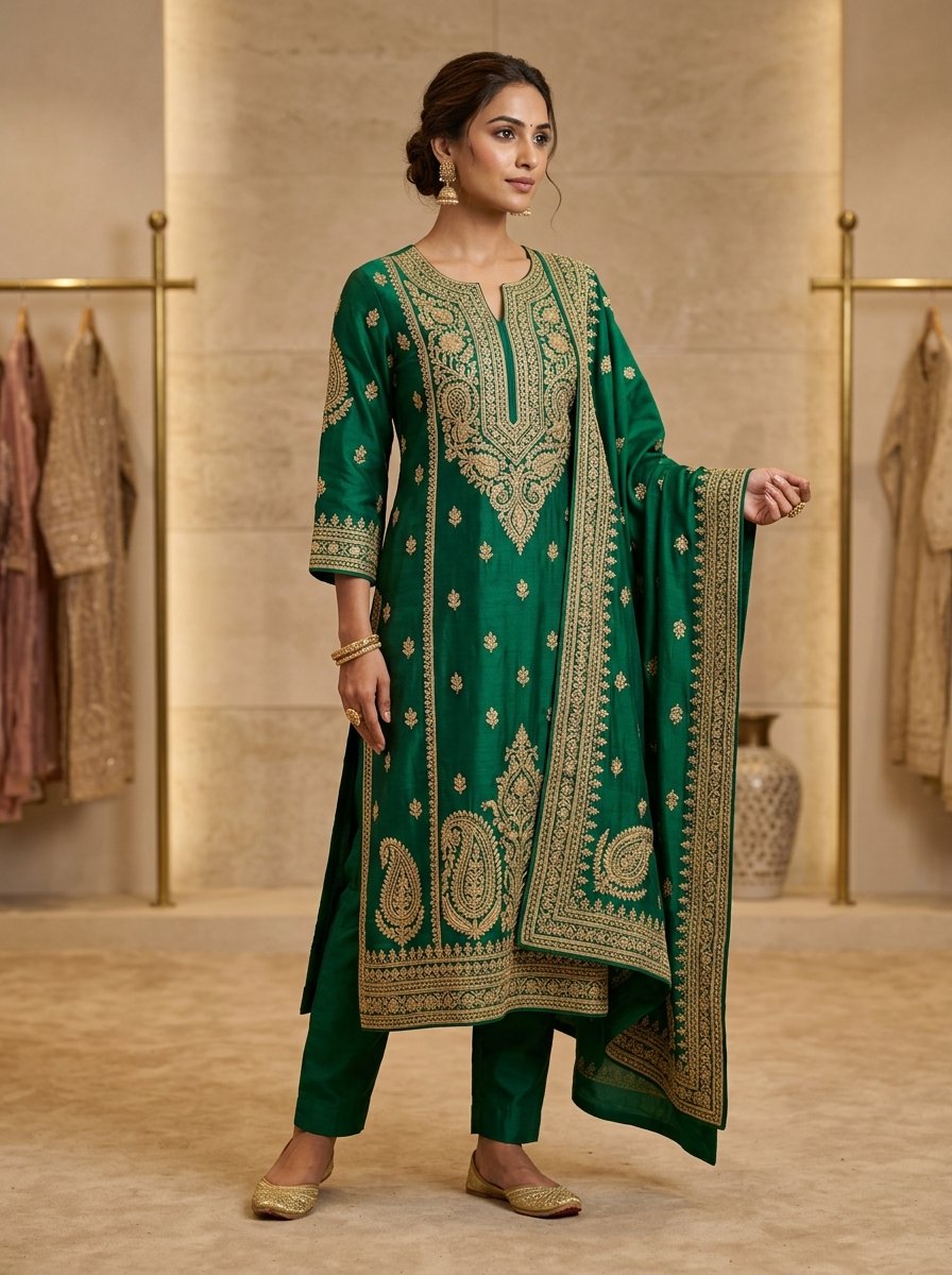 Emerald Silk Kurta Set