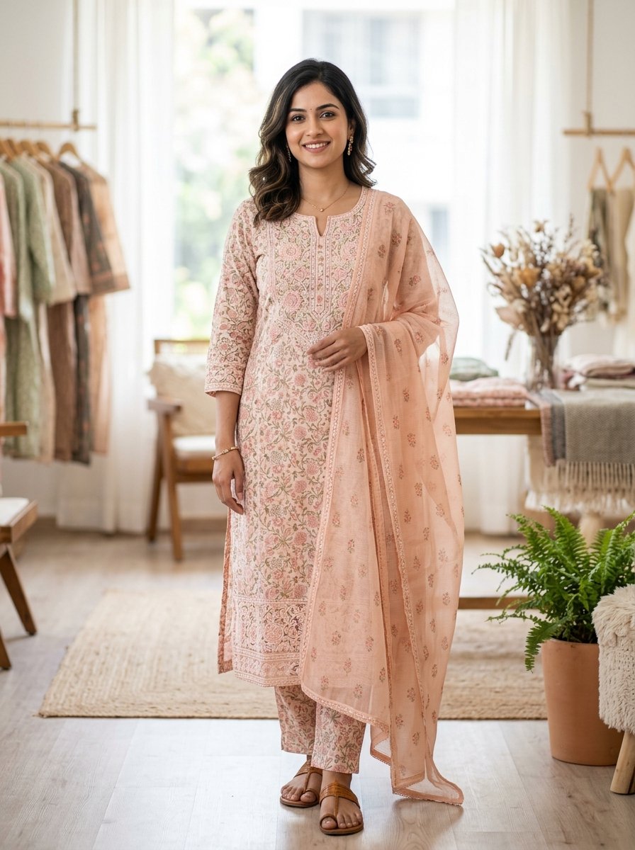 Peach Blossom Cotton Suit